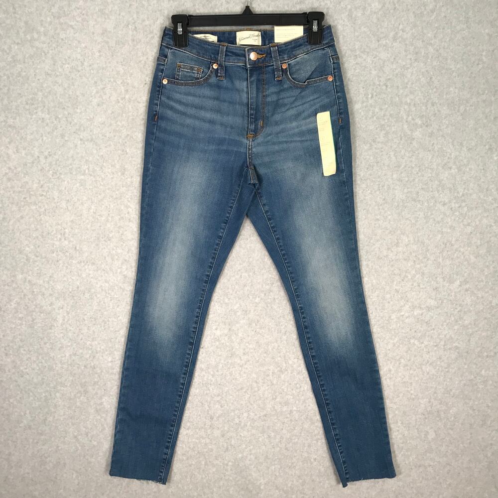 Universal Thread Jeans Women 2 Skinny Stretch Cut Off Raw Worm Faded Grunge Punk